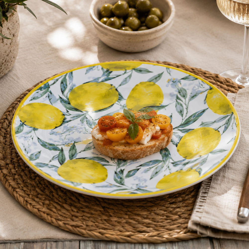 Lemon Lush Ceramic Quarter Plate- Yellow, 20.5 cm