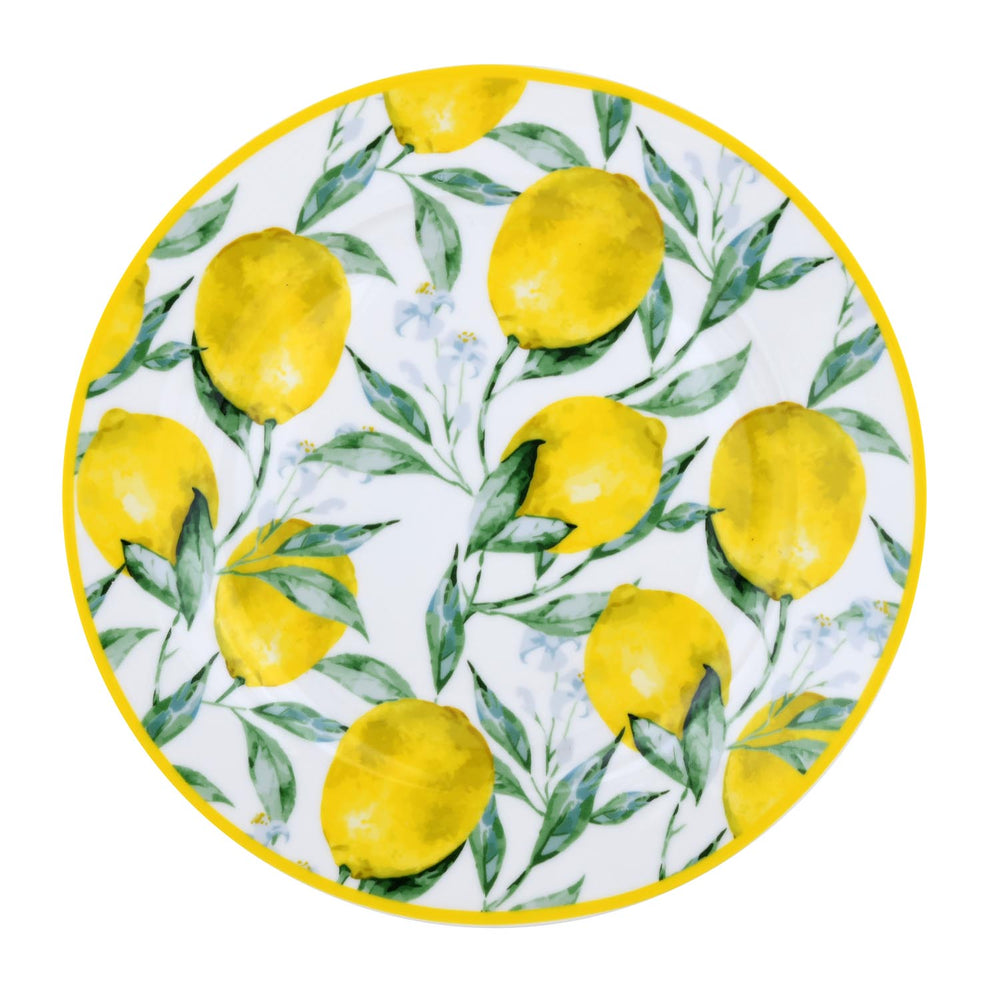 Lemon Lush Ceramic Quarter Plate- Yellow, 20.5 cm