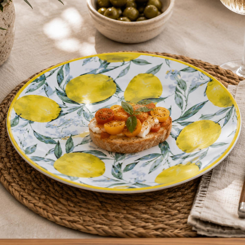 Lemon Lush Ceramic Dinner Plate- Yellow, 27 cm