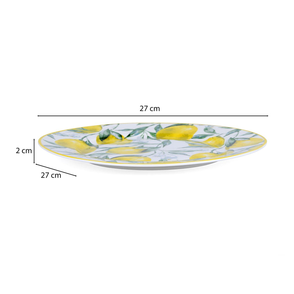Lemon Lush Ceramic Dinner Plate- Yellow, 27 cm