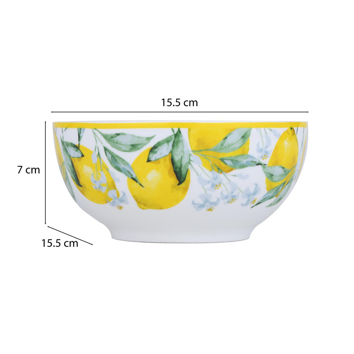 Lemon Lush Ceramic Serving Bowl- Yellow, 15.5 cm