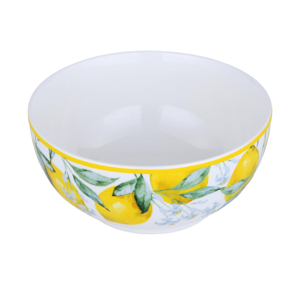 Lemon Lush Ceramic Serving Bowl- Yellow, 15.5 cm