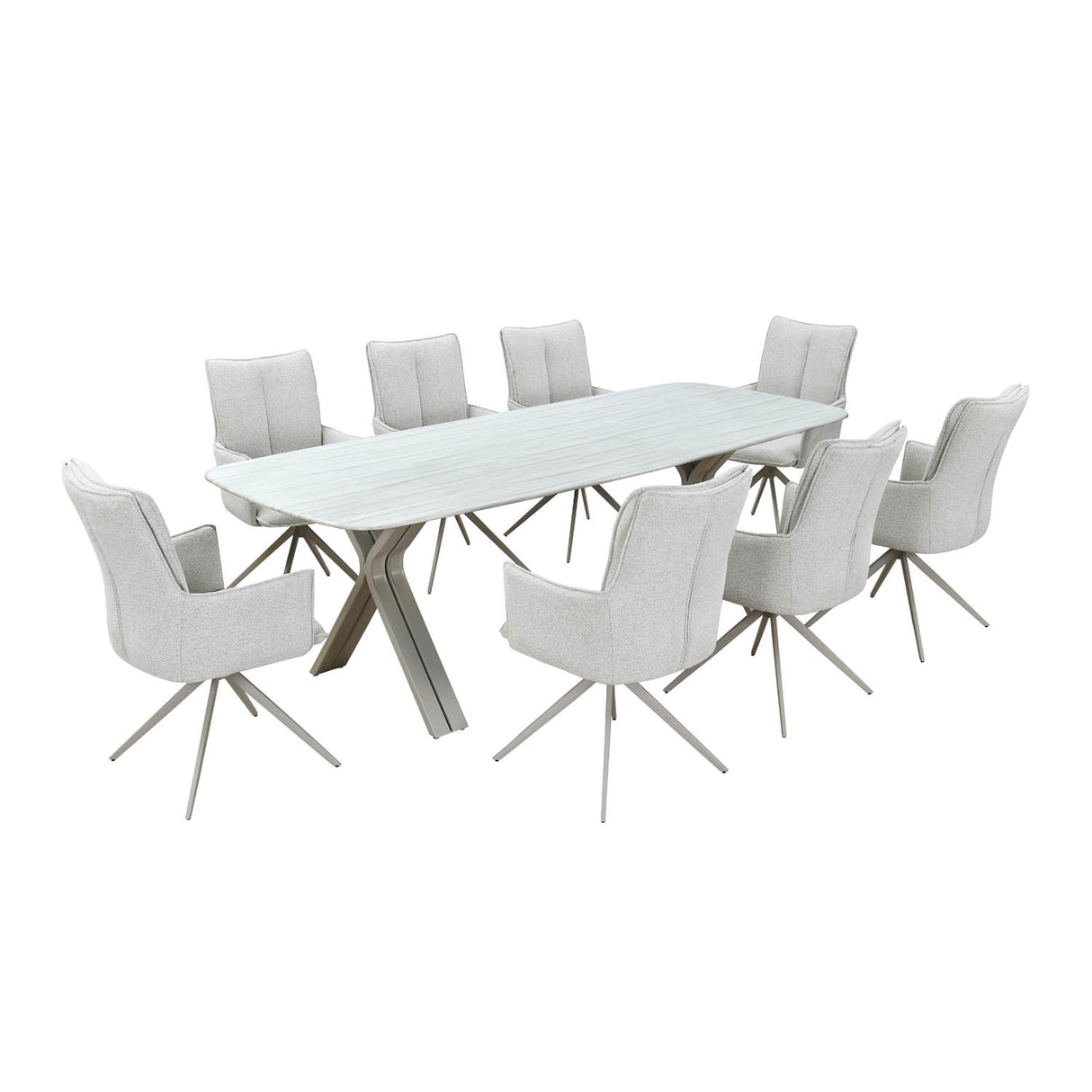 Titania 8 Seater Dining Set- Ivory