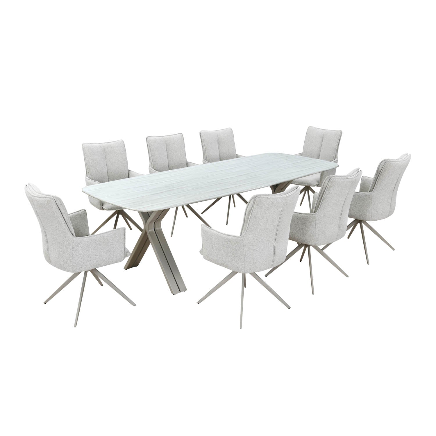 Titania 8 Seater Dining Set- Ivory