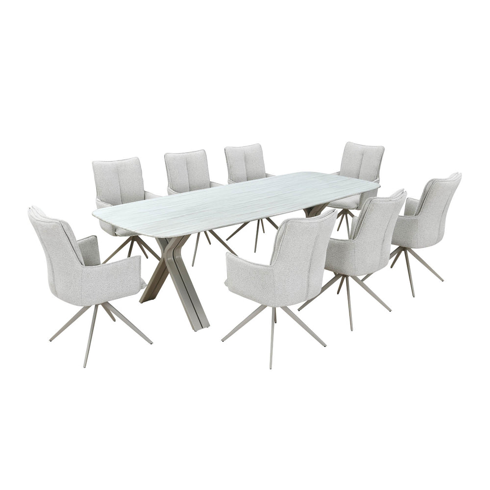 Titania 8 Seater Dining Set- Ivory