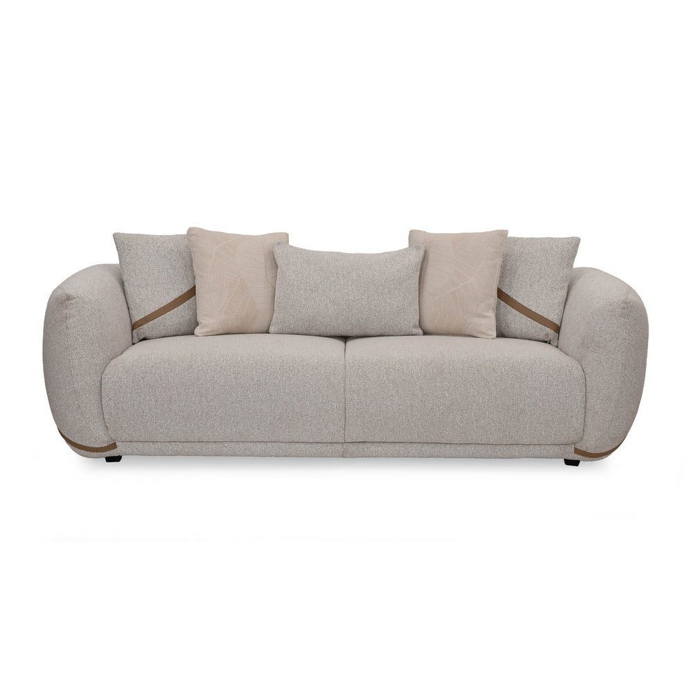 Ondina 3 Seater Fabric Sofa- Beige