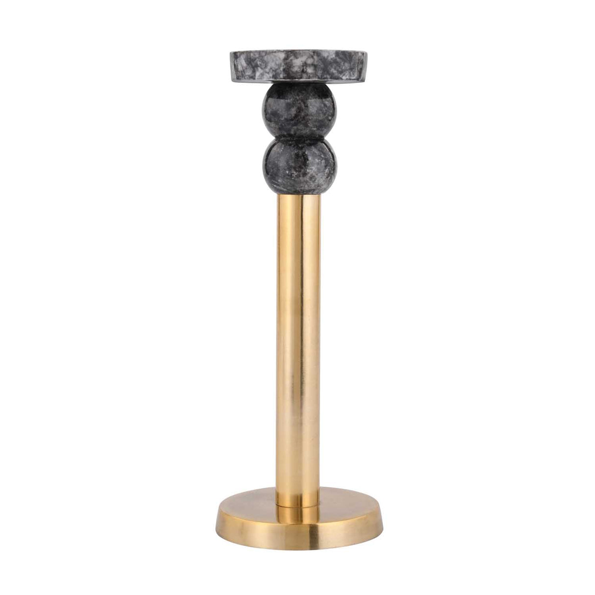 Decorative Tiered Pillar Metal Candle Holder- Black & Gold