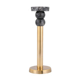 Decorative Tiered Pillar Metal Candle Holder- Black & Gold
