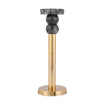 Decorative Tiered Pillar Metal Candle Holder- Black & Gold