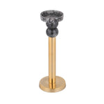 Decorative Tiered Pillar Metal Candle Holder- Black & Gold