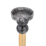 Decorative Tiered Pillar Metal Candle Holder- Black & Gold