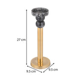 Decorative Tiered Pillar Metal Candle Holder- Black & Gold
