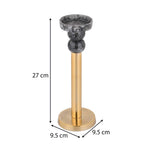 Decorative Tiered Pillar Metal Candle Holder- Black & Gold