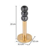 Decorative Stacked Metal Candle Holder- Black & Gold