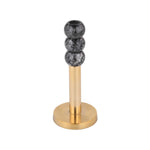 Decorative Stacked Metal Candle Holder- Black & Gold