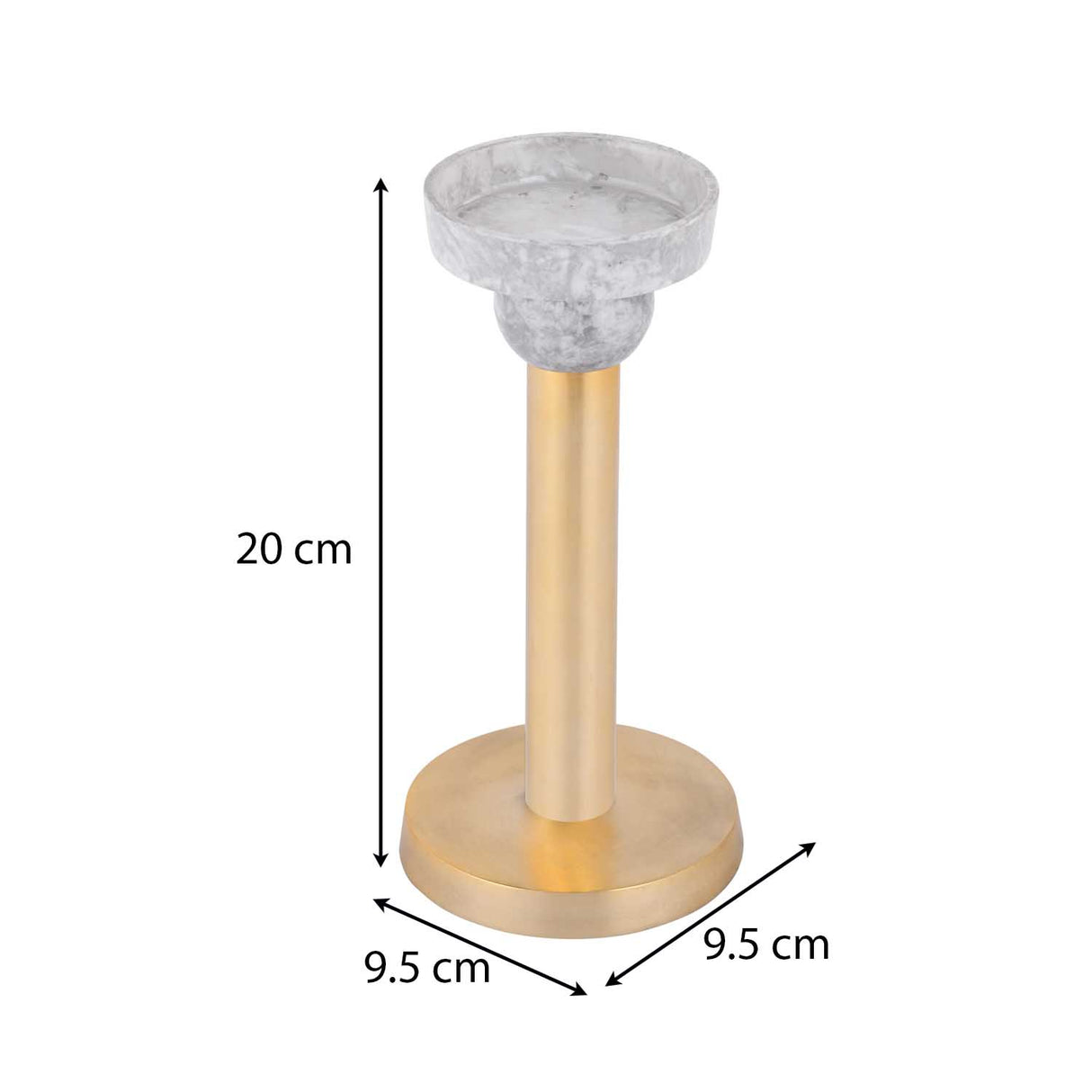 Decorative Tiered Pillar Metal Candle Holder- White & Gold