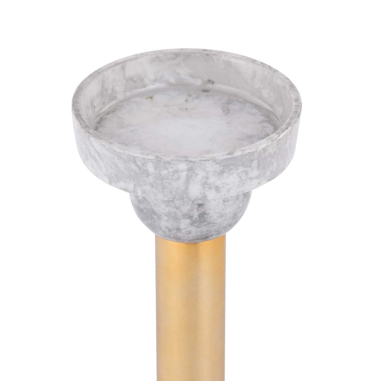 Decorative Tiered Pillar Metal Candle Holder- White & Gold