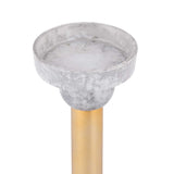 Decorative Tiered Pillar Metal Candle Holder- White & Gold