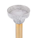 Decorative Tiered Pillar Metal Candle Holder- White & Gold