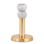 Decorative Stacked Metal Candle Holder- White & Gold