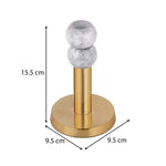 Decorative Stacked Metal Candle Holder- White & Gold