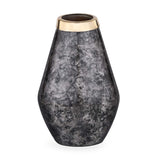 Bulb Shaped Metal Vase- Black & Gold