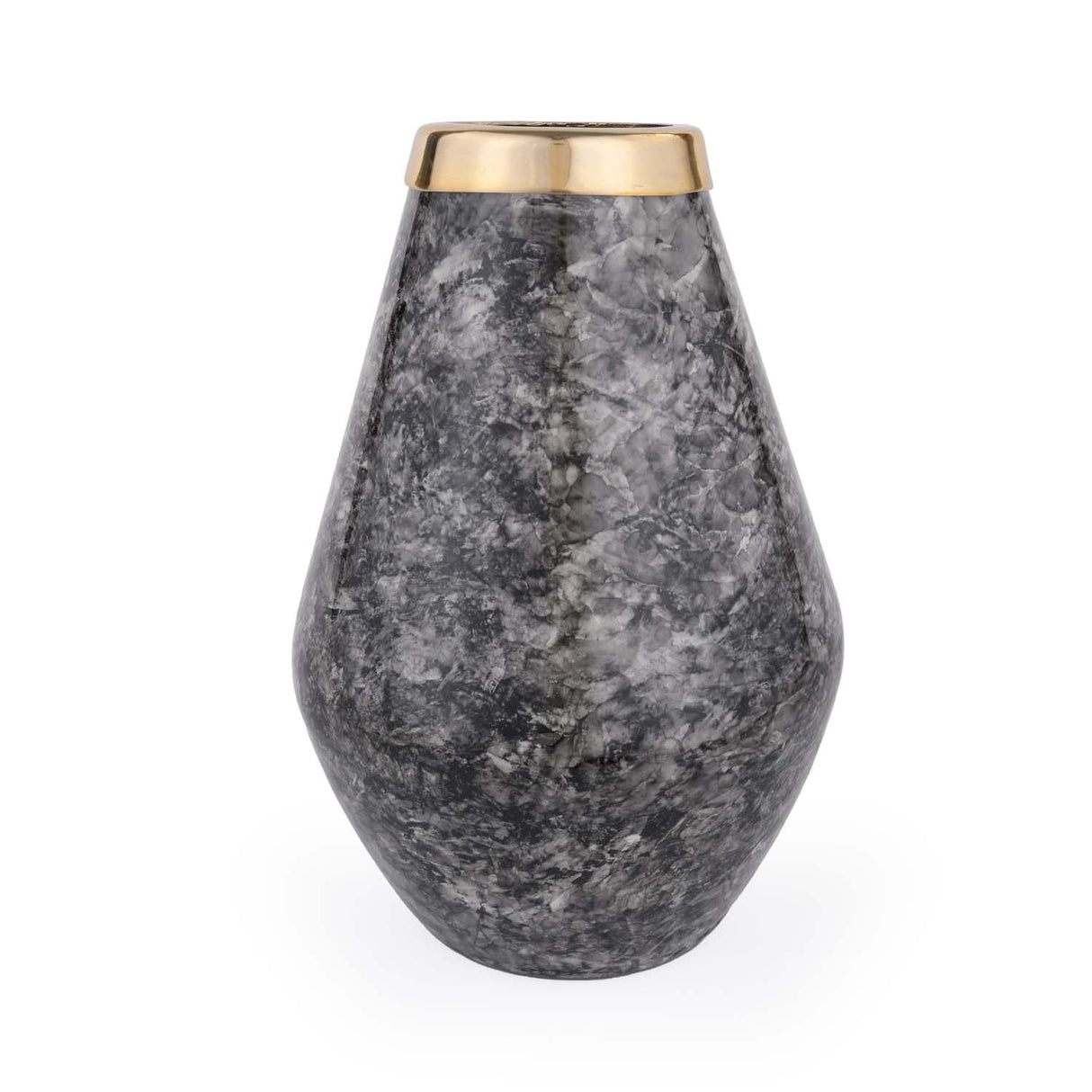 Bulb Shaped Metal Vase- Black & Gold
