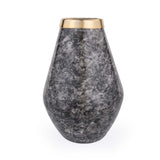 Bulb Shaped Metal Vase- Black & Gold