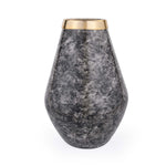 Bulb Shaped Metal Vase- Black & Gold