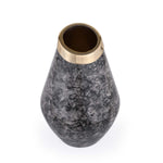Bulb Shaped Metal Vase- Black & Gold