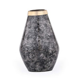 Bulb Shaped Metal Vase- Black & Gold