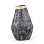 Bulb Shaped Metal Vase- Black & Gold