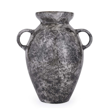 Urn Style Metal Vase- Black & Gold
