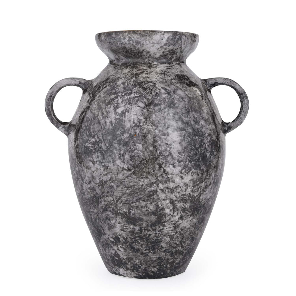 Urn Style Metal Vase- Black & Gold