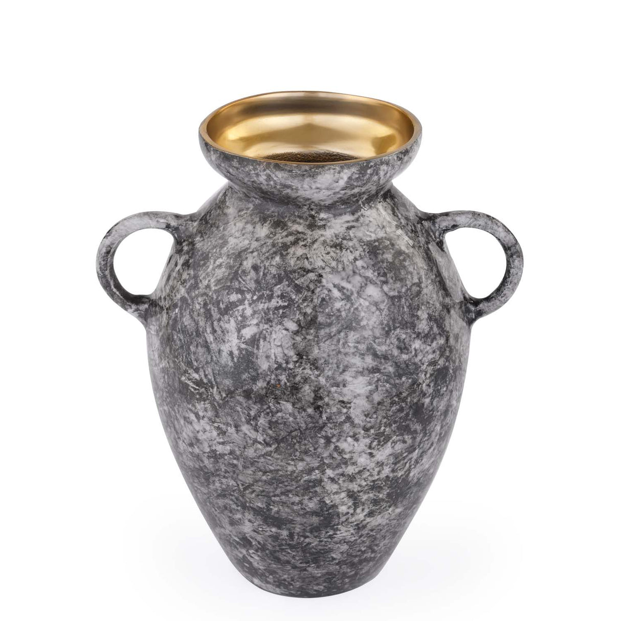 Urn Style Metal Vase- Black & Gold