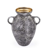Urn Style Metal Vase- Black & Gold