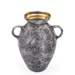 Urn Style Metal Vase- Black & Gold