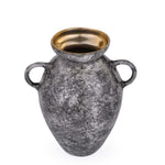 Urn Style Metal Vase- Black & Gold