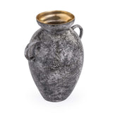 Urn Style Metal Vase- Black & Gold