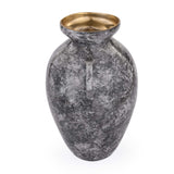 Urn Style Metal Vase- Black & Gold