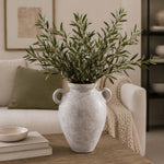Urn Style Metal Vase- White & Gold