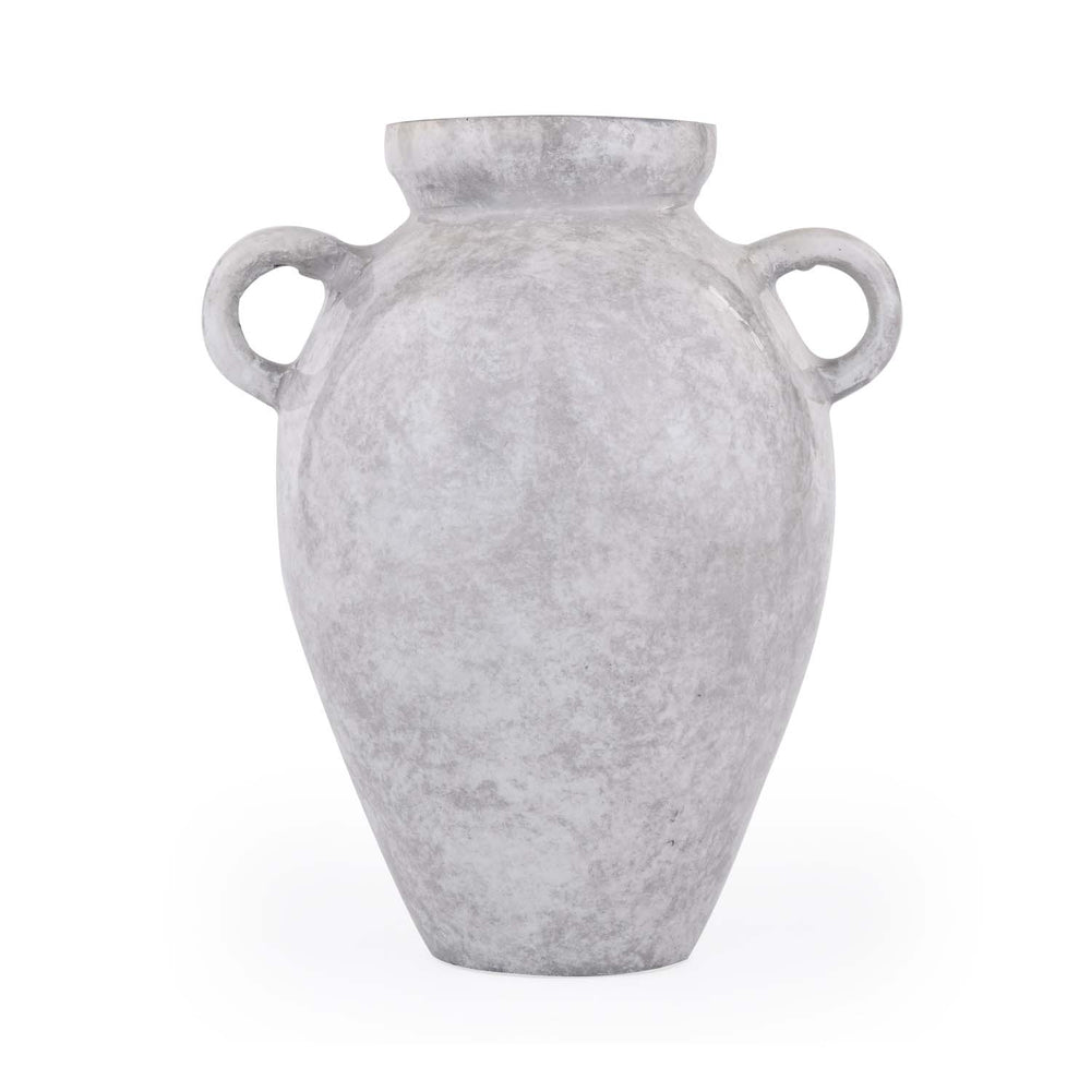 Urn Style Metal Vase- White & Gold