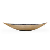 Leaf Shaped Metal Decorative Platter- Black & Gold
