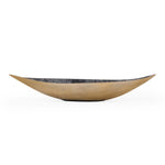 Leaf Shaped Metal Decorative Platter- Black & Gold