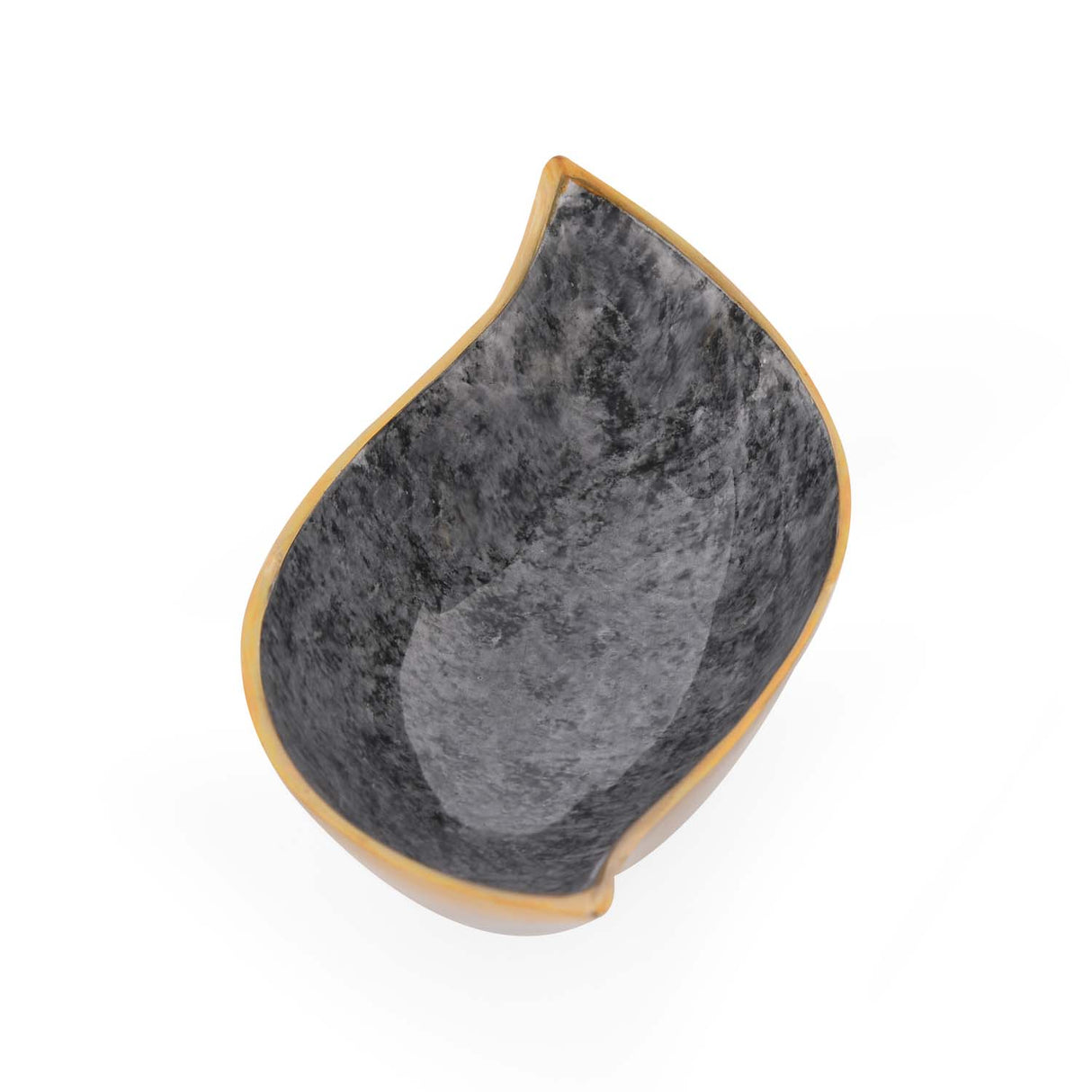 Leaf Shaped Metal Decorative Platter- Black & Gold