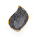 Leaf Shaped Metal Decorative Platter- Black & Gold