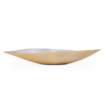 Leaf Shaped Metal Decorative Platter- White & Gold