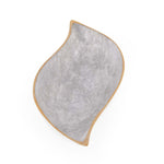 Leaf Shaped Metal Decorative Platter- White & Gold