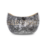 Decorative Cutwork Metal Votive - Black & Gold