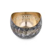 Decorative Cutwork Metal Votive - Black & Gold